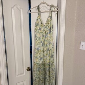 Floral Maxi Dress with Tie Straps